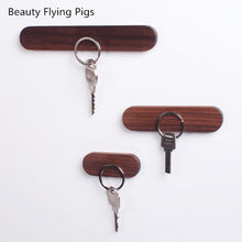 Load image into Gallery viewer, Wood Key Holder Wall Key Storage Organizer Strong Magnetic Key Rack Hanger Key Ring Hooks Clerk Housekeeper on the wall