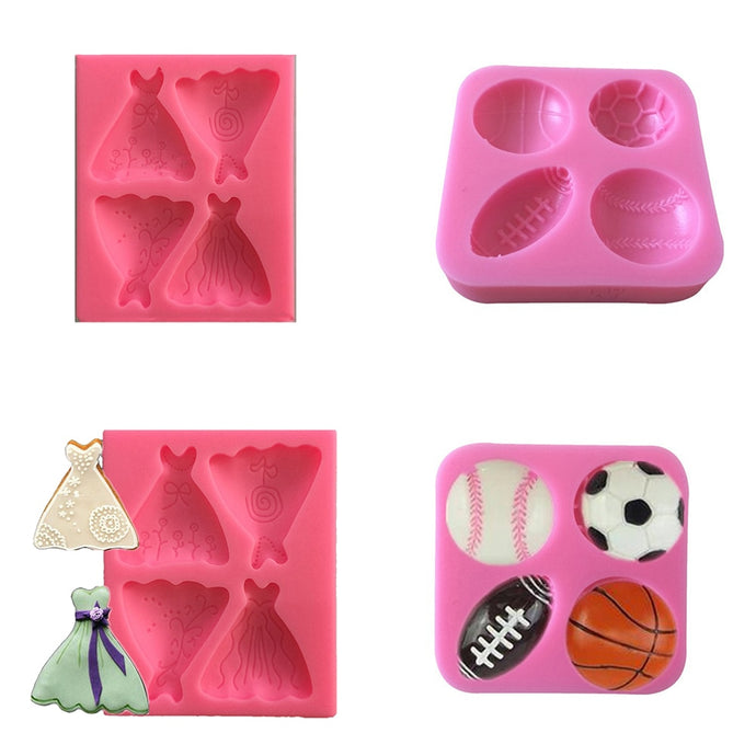 Muffin Cake Mold Silicone Bakeware Family DIY Baking Tools Soap mold Dress rugby Cake Mould